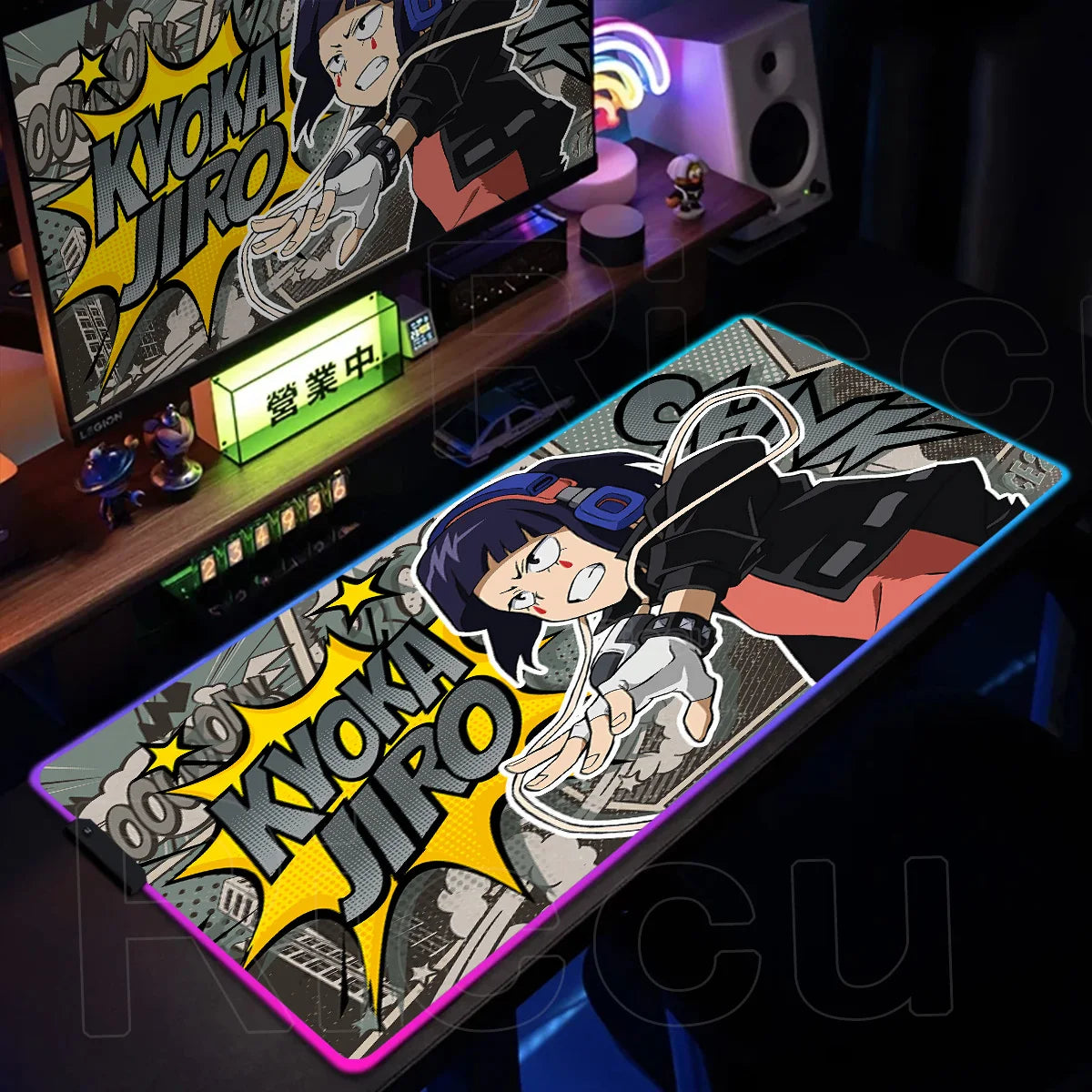 RGB My Hero Academia PC Gaming Accessorie Mouse Pad Keyboard Pad Large Anti-slip Carpets Japanese Anime Mat Home Office Setup