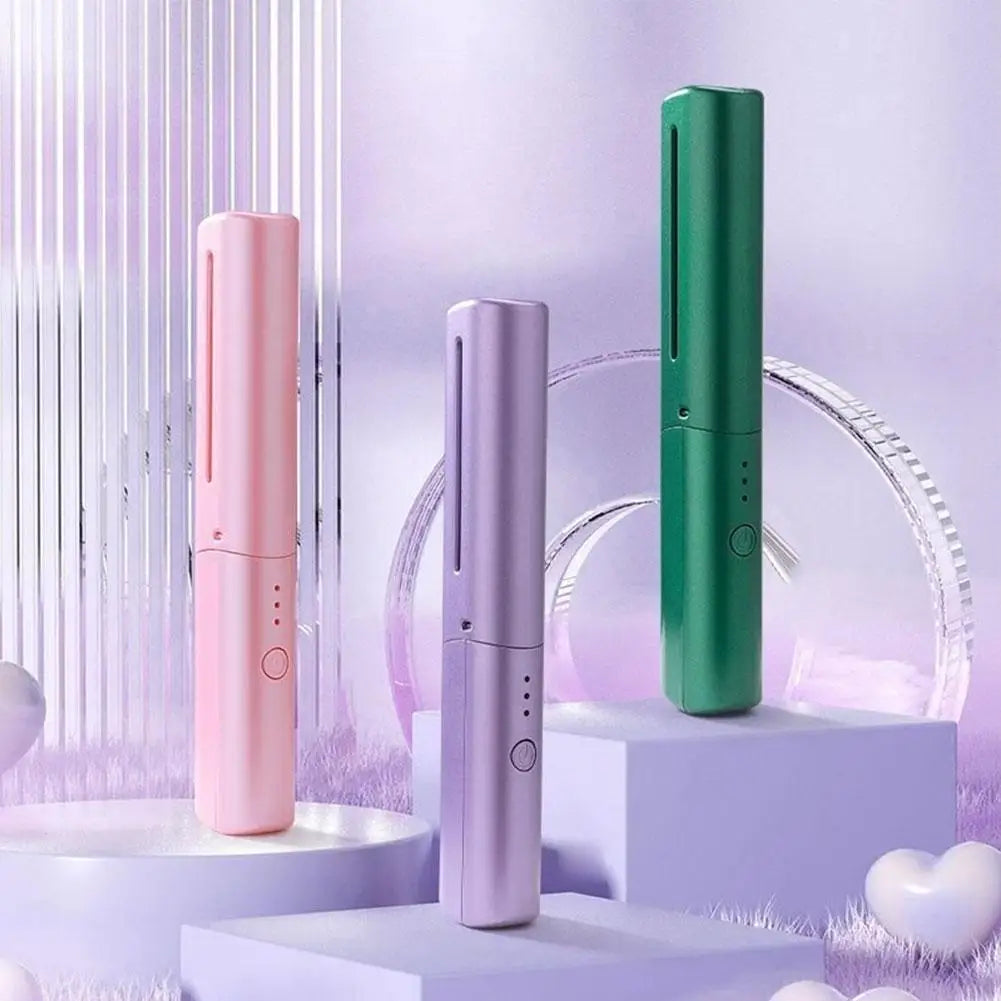 Cordless Hair Straightening Brush Negative Ion Fast Heating USB Charging Straight Curler Dual Use Home Travel Women Brush