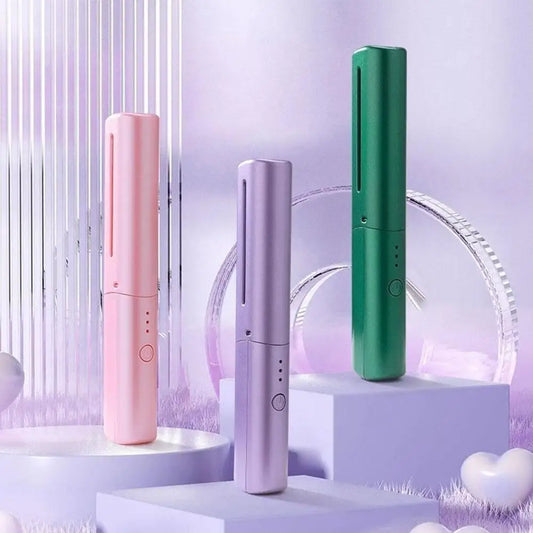 Cordless Hair Straightening Brush Negative Ion Fast Heating USB Charging Straight Curler Dual Use Home Travel Women Brush