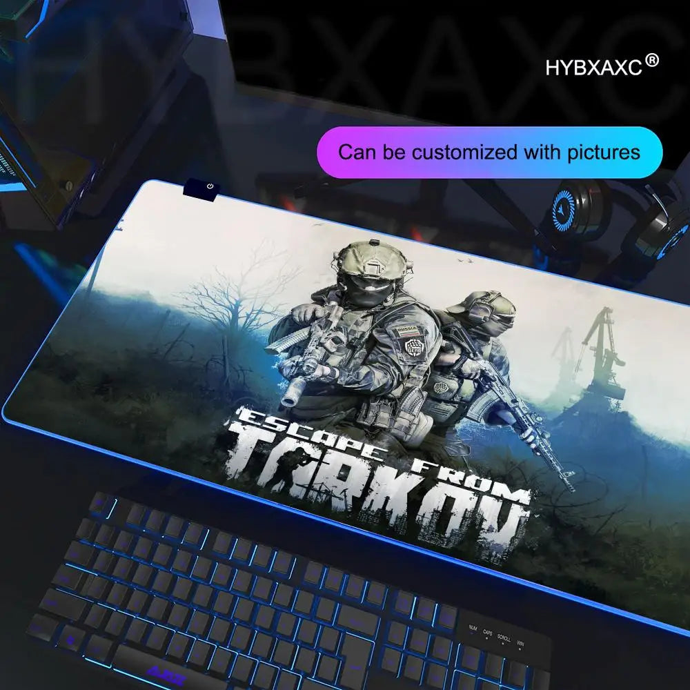 Escape From Tarkov RGB Mouse Pad Computer Gaming Accessories Large Mouse Deskmats MousePads Office Anti-slip Soft Laptop Carpet