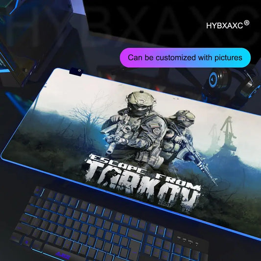 Escape From Tarkov RGB Mouse Pad Computer Gaming Accessories Large Mouse Deskmats MousePads Office Anti-slip Soft Laptop Carpet