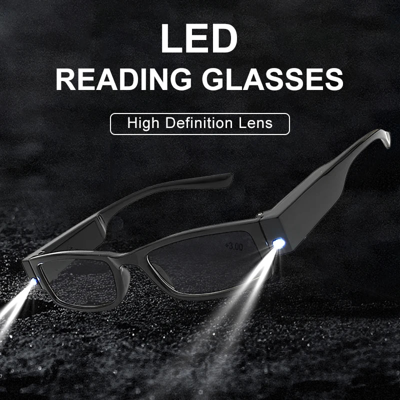 Reading Glasses  LED Presbyopic Glasses  Reading Newspaper Lighting Magnifying Glasses  Elderly Presbyopic Glasses +1.0 To +4.0