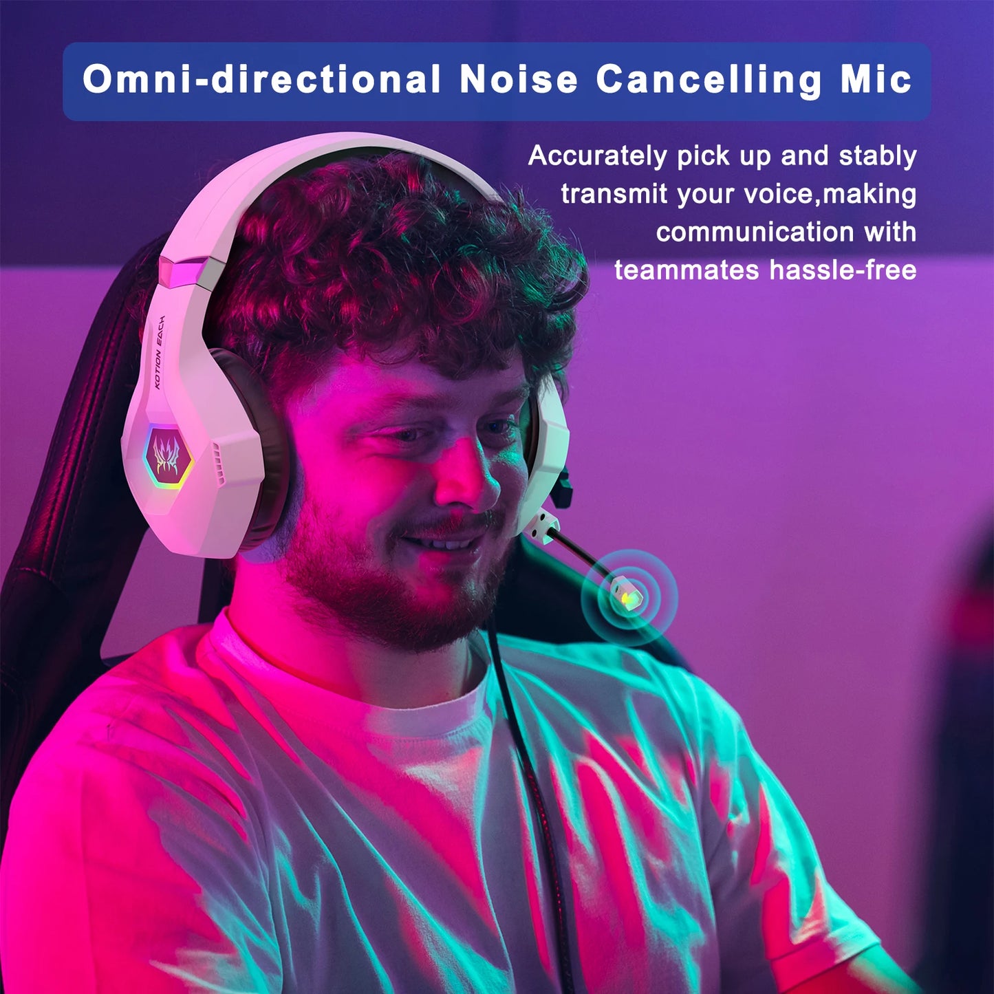 RGB Wired Gaming Headset with Noise Cancelling Mic for PC PS4 PS5 Xbox - over Ear Design Surround Sound Gaming Headphones