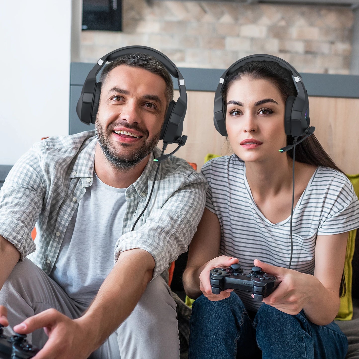 Gaming Headset with Mic Dynamic RGB/In-line control For PC PS4 PS5 Gaming Headphones 3.5mm USB Headphones for Laptop Computer