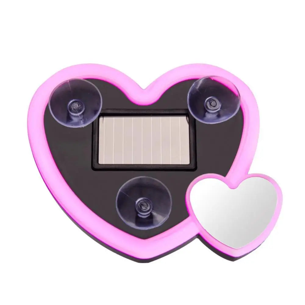 Solar-Powered Love Atmosphere LED Car Window Light 1Pcs Triangular Neon Universal Automotive Interior Lights Wireless Decor