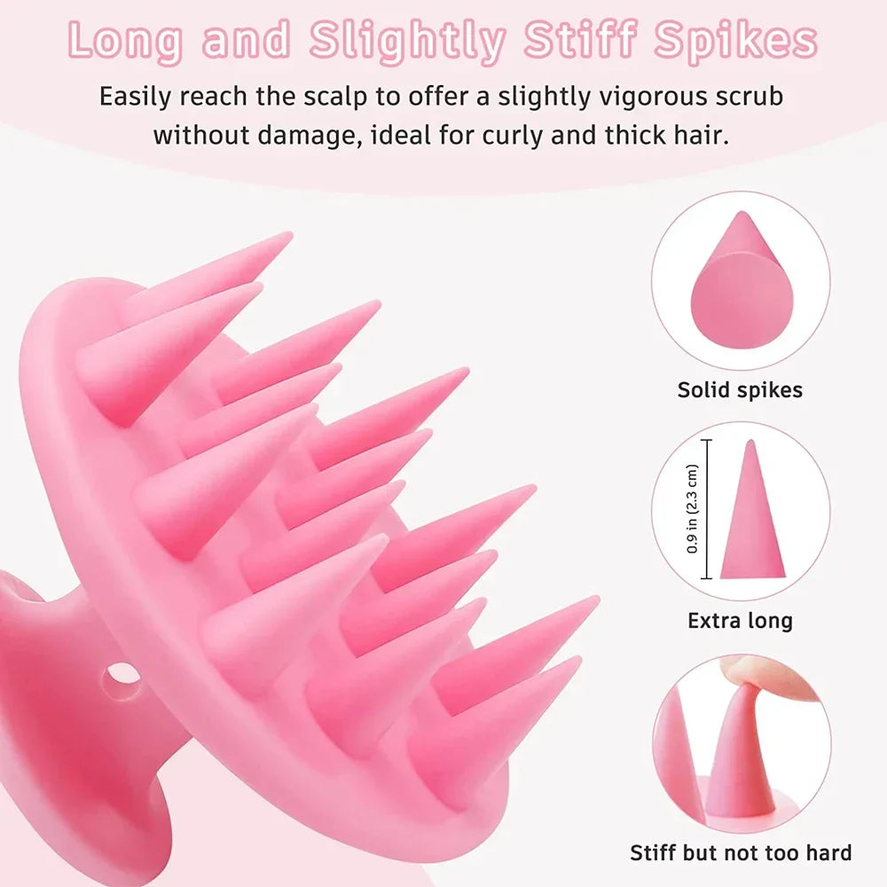 Silicone Scalp Hair Massage Brush Shampoo Massage Comb Bath Wash Hair Care Root Scalp Massager Shower Brush Salon Hair Tool
