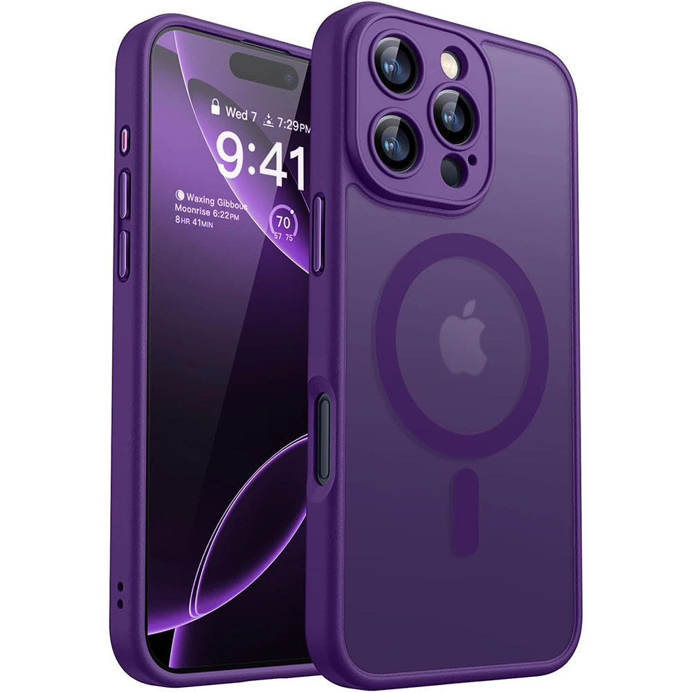 Luxury Armor Shockproof Hybrid Case For iPhone 16 15 14 13 Pro Max Plus Matte Transparent Hard Cover Silicone Soft Shell Clear
