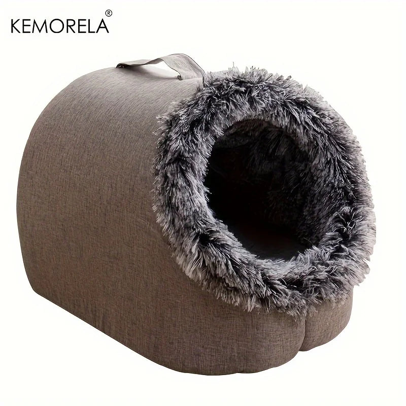 KEMORELA Cat Bed Comfortable Pet Sleeping Bed, Portable Cat Bed Warm And Thickened Pet Bed With Handle Portable Cat Bed