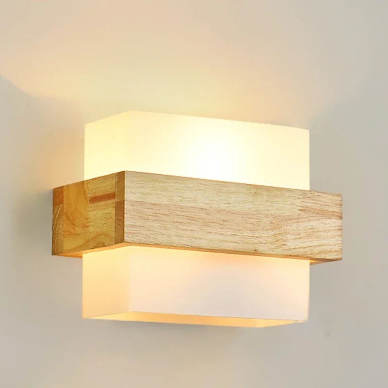 Modern Wood lamp Led Wall Lamps Glass Lamp Mirror Washer Sconces Wall Light Fixtures Dressing Table Living Room Led Lamp Wall