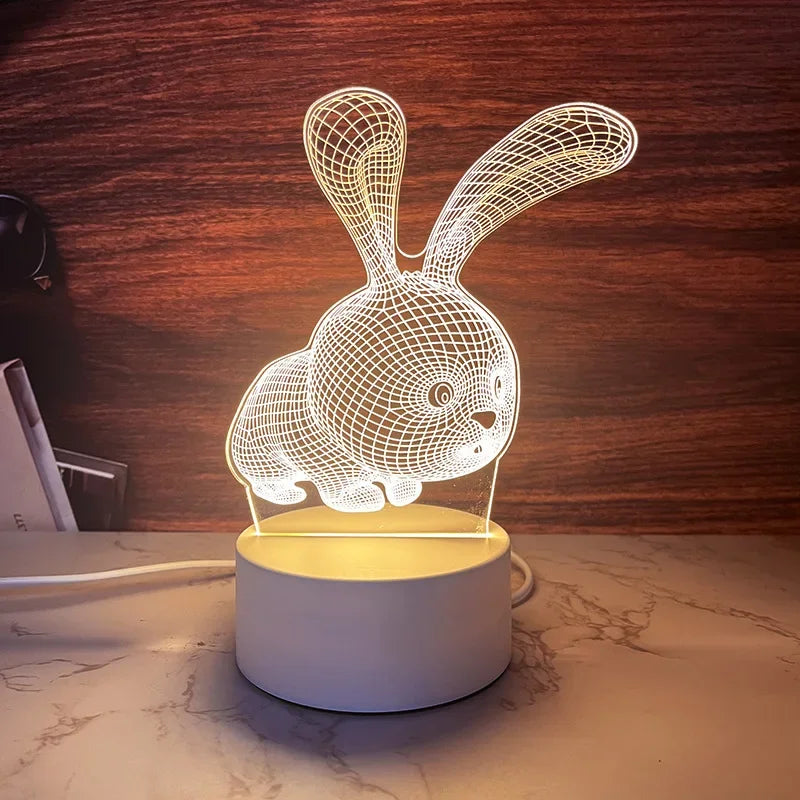 Romantic Love 3D Acrylic Neon Sign Led Lamp for Home Children's Night Lights Table Lamp Birthday Valentine's Day Bedside Lamp