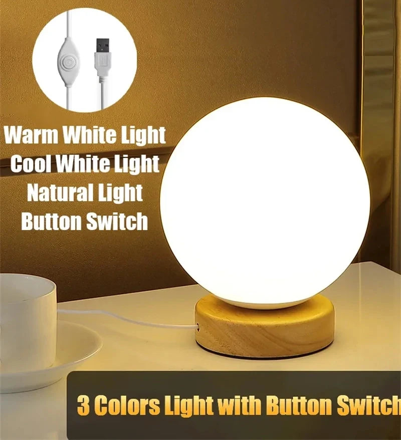 RGB Color Changing LED Night Light USB Rechargeable LED Table Lamp Bedside Lamp for Home Office Bedroom Living Room Light