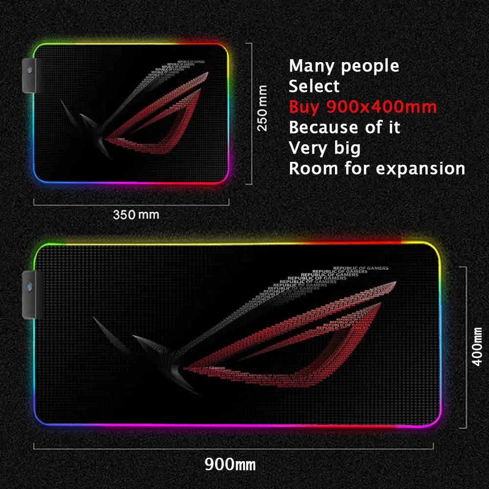 City Asus Rog Mouse Pad Rgb Backlit Mat Republic of Gamers Mouse Mat Pc Accessories Led Mouse Pads Gaming Play Mats Mesa Gamer