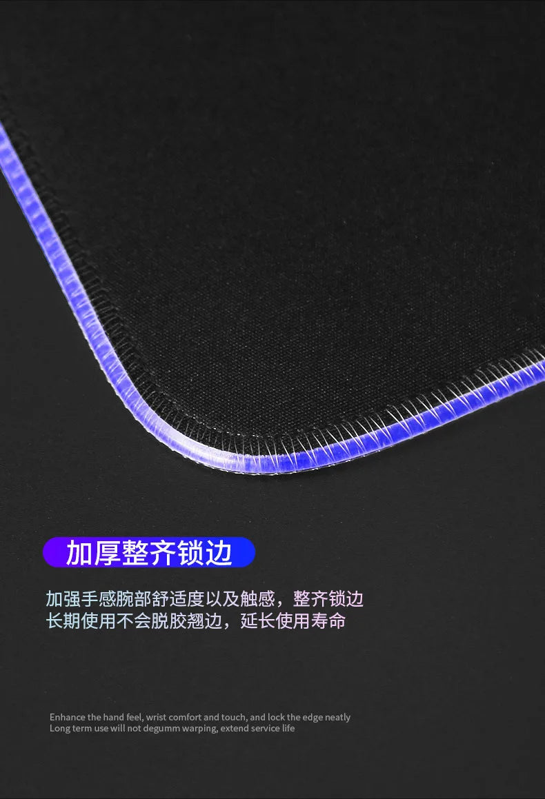 RGB Glow Gaming Desk Mat: Extra Large Thick LED Mouse Pad with Keyboard Space, Anti-Slip Base for PC Gamer