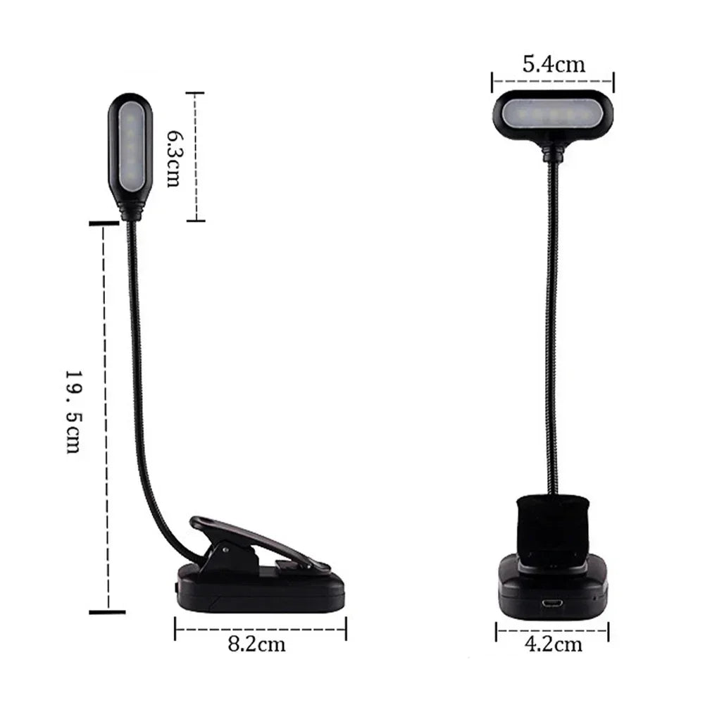 LED Book Light Reading Light White Daylight Portable Flexible Easy Clip Night Reading Lamp Bedroom Reading