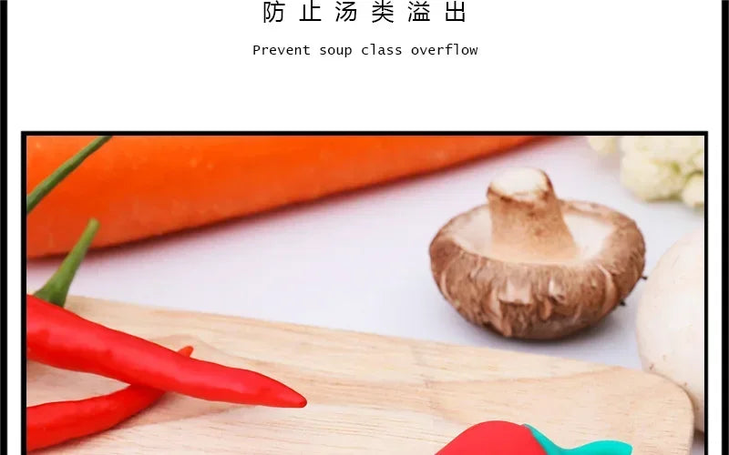 Cute Silicone Pot Lid Anti-spill Rack Heat-resistant Anti-Overflow Stoppers Pot Cover Lifter Holder Creative Kitchen Tool Gadget