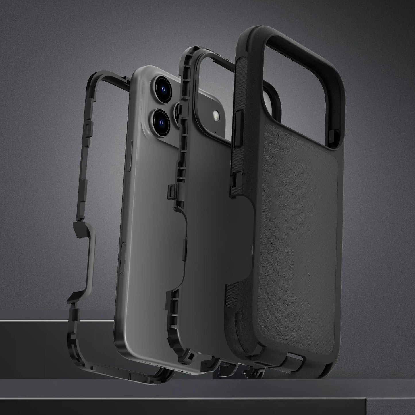 Multi-layer Heavy Mechanical Rugged Case For IPhone 17 Air 16 15 14 Plus 13 12 11 Pro Max With Clip OTT-Box Anti-Drop Back Cover