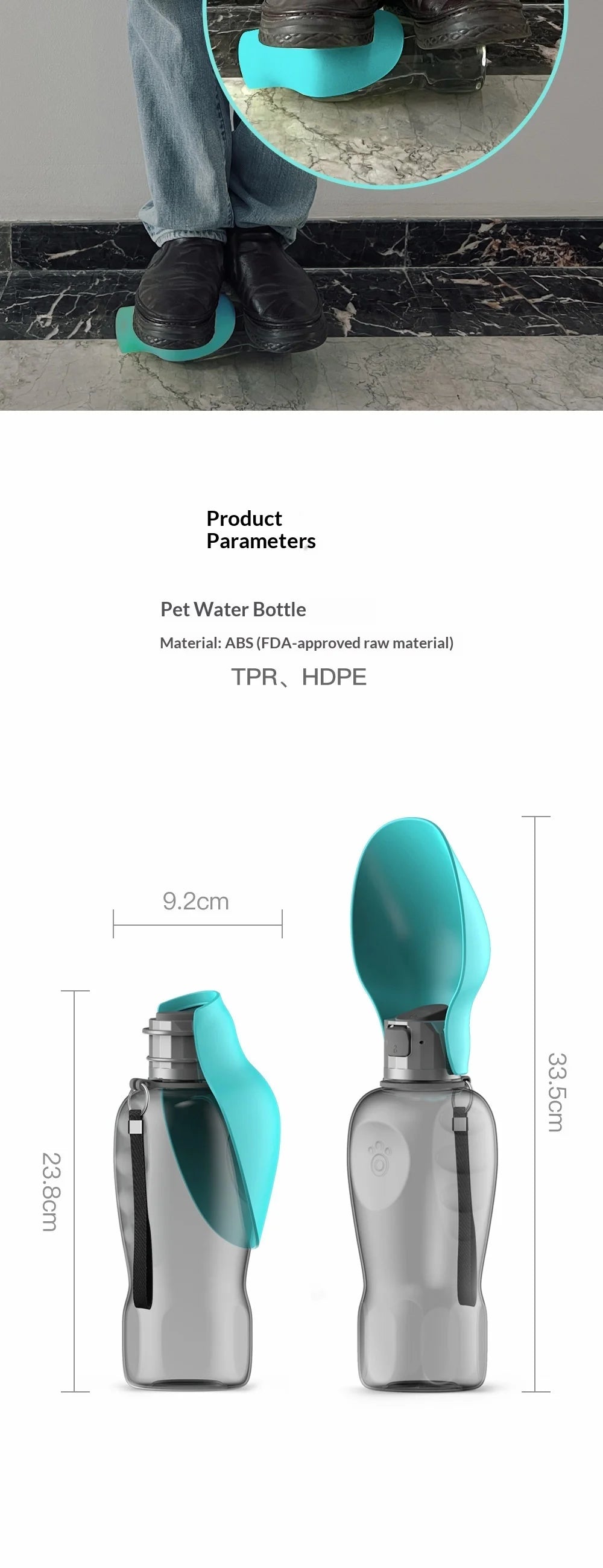 Pets go out with water bottles, dogs, outdoor portable water bottles, large capacity foldable cat water dispensers, cross-border