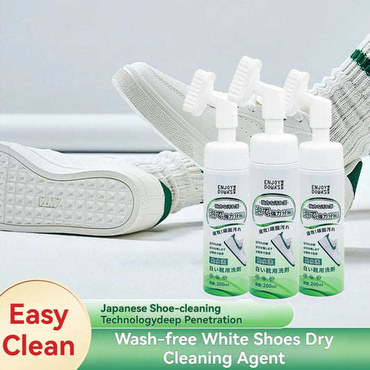 Shoe Cleaner Foam with Brush Head - Gentle No Water Cleaning for White Shoes, Home & Travel Use