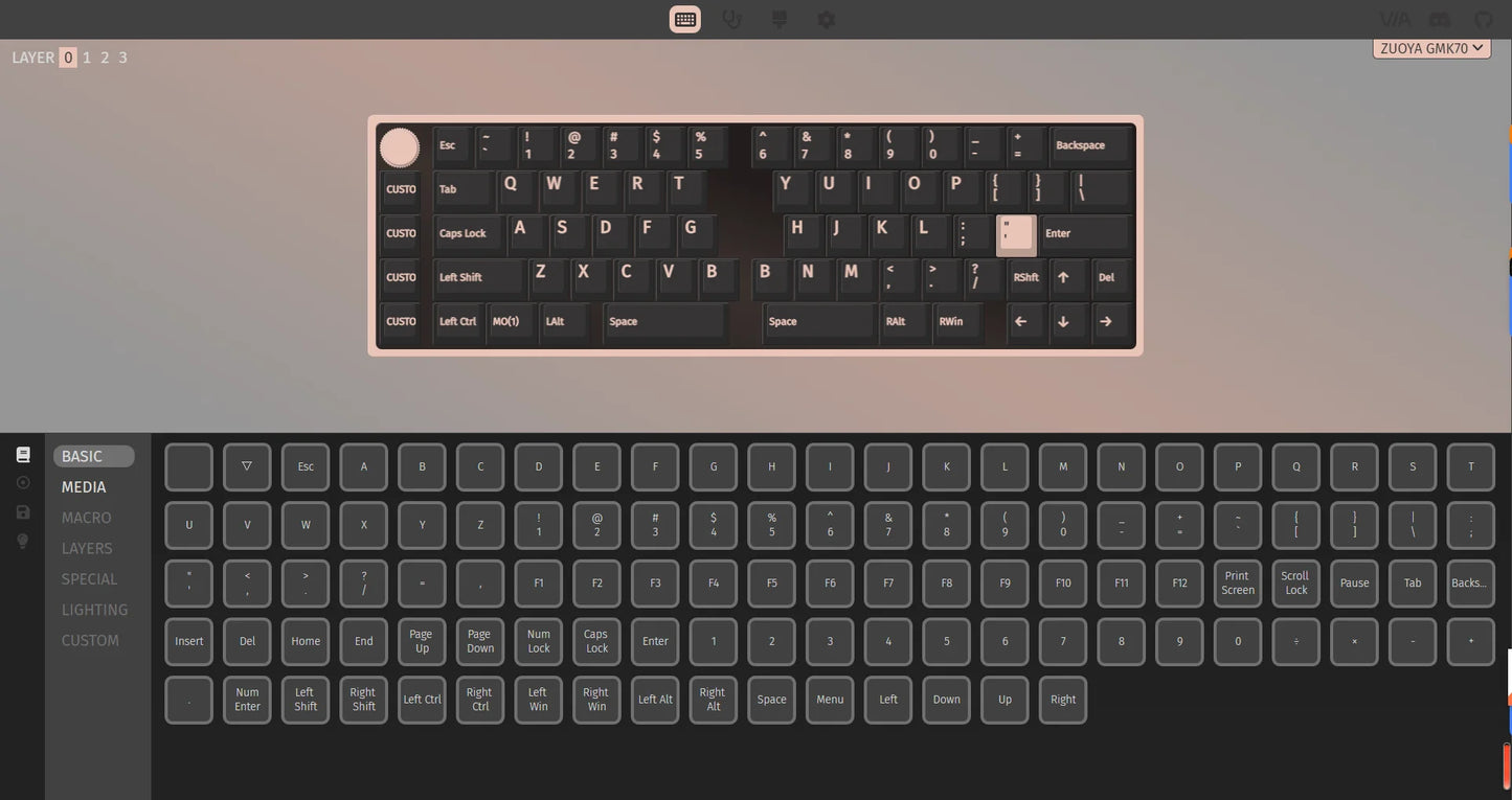 GMK70 Split Type Customized Gaming Mechanical Keyboard Kit Hot swappable Gasket Customized Ergonomic Keyboard Supports QMK/VIA