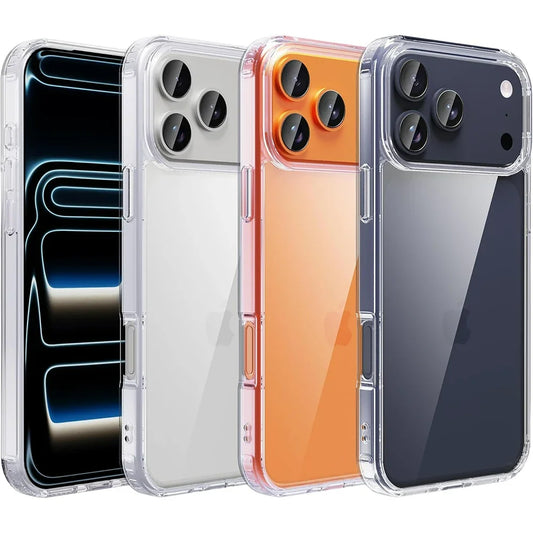 Shockproof Case For iPhone 17 Air  17Pro 17Pro Max 17 Hybrid Hard Acrylic Crystal PC Cover Clear Soft Shell