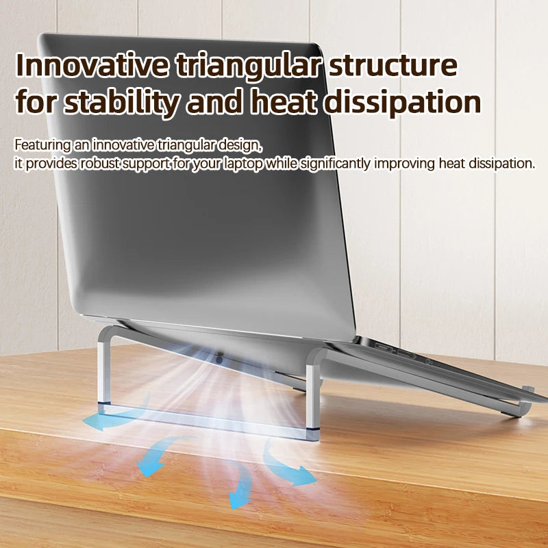 Laptop stand, lightweight aluminum alloy, easy-to-store and heat-dissipating stand, portable height-increasing stand for office