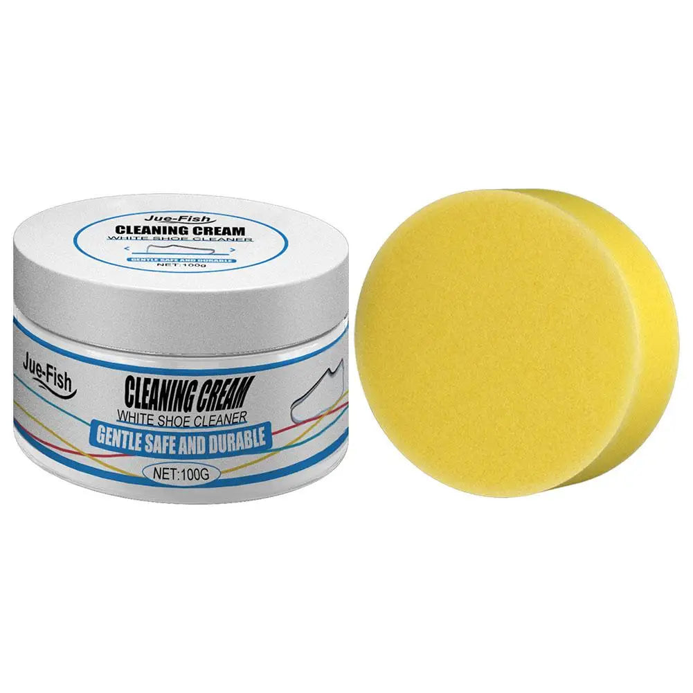 White Shoes Cleaning Cream With Wipe Sponge Stains Remover Shoes Whitening All-Purpose Cleansing Cream For Shoes Sneakers