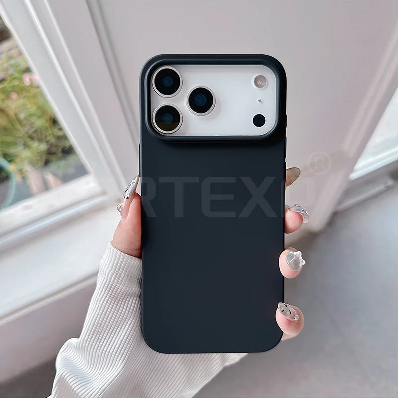 Candy Color Luxury Pattern Matte Silicone Soft Case For iPhone 17 air 17 pro 17 pro max ﻿Solid Color Shockproof Cover Shell ﻿