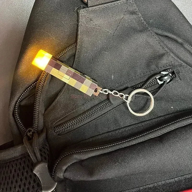 LED Light Keychain With USB Rechargeable Gaming Theme Surrounding Torch Mini Torch Lighting Backpack Pendant Children Gifts