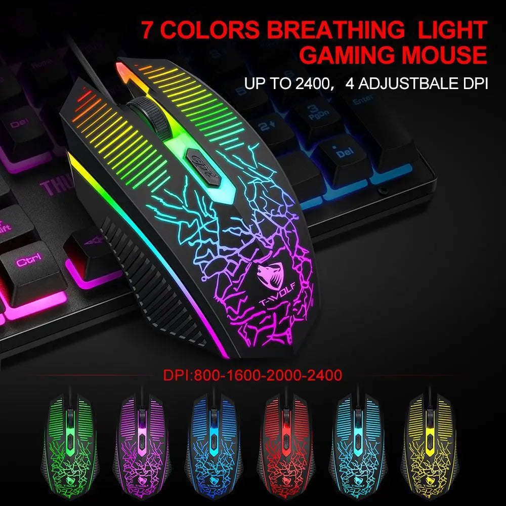 4 In 1 SET Computer USB Wired Keyboard Mouse Set Gaming Headphone Mouse Pad Mouse And Keyboard Combos