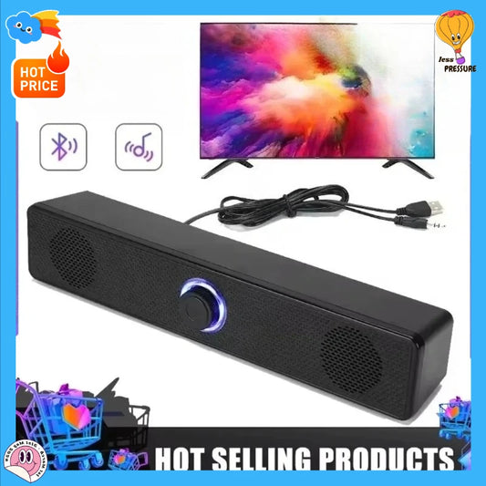 3D Surround Soundbar Speaker System - Subwoofer Stereo Music Box, Multi-functional for Computer and TV, Immersive Speaker