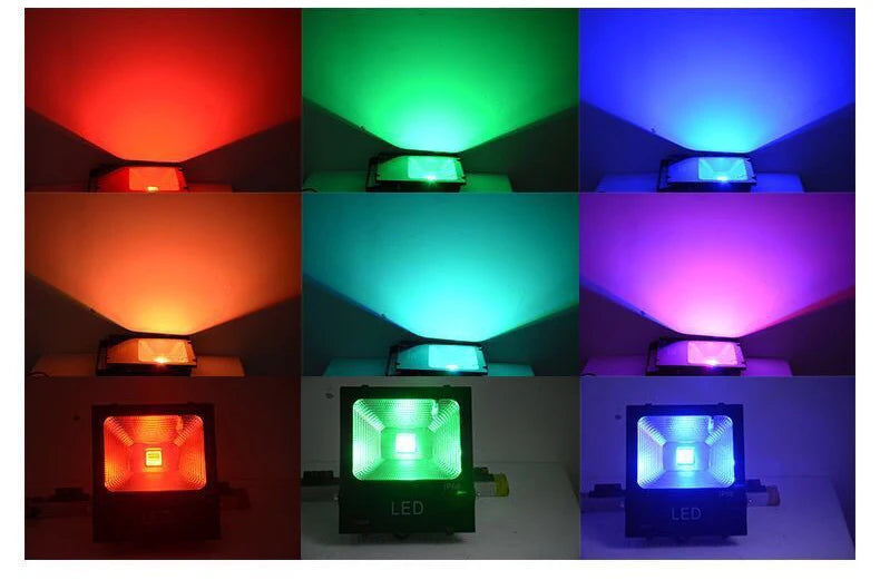 Led Colorful Floodlight Colorful RGB Color-changing Spotlight Outdoor Waterproof Landscape Garden Square Park Tree Greening Lamp