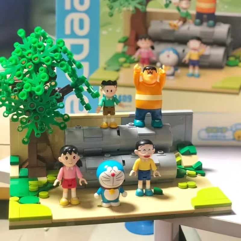Keeppley Building Blocks Animation Doraemon Nobita's Room Cement Bottom Model Ornaments Puzzle Splicing Toy Collection Gift