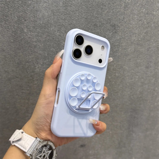 Liquid Silicone Phone Case For iPhone 17 Pro Max 17Air 16 17 Pro 15 14 Plus With Silicone Suction Cup Bracket Protection Cover