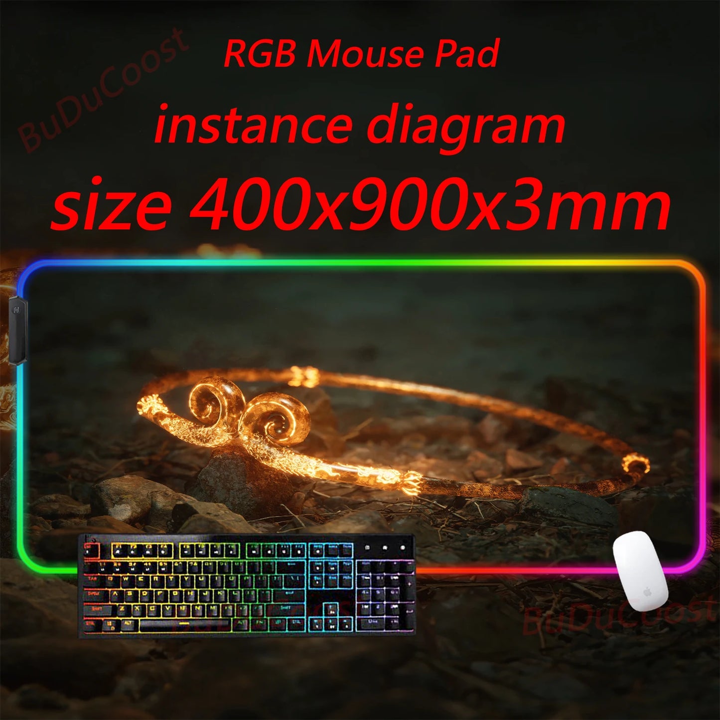 Black Myth  Wukong electronic sports PC Office HD Printing Desk Gaming RGB XXL Game Locking Edge Computer Luminescence Mouse Pad