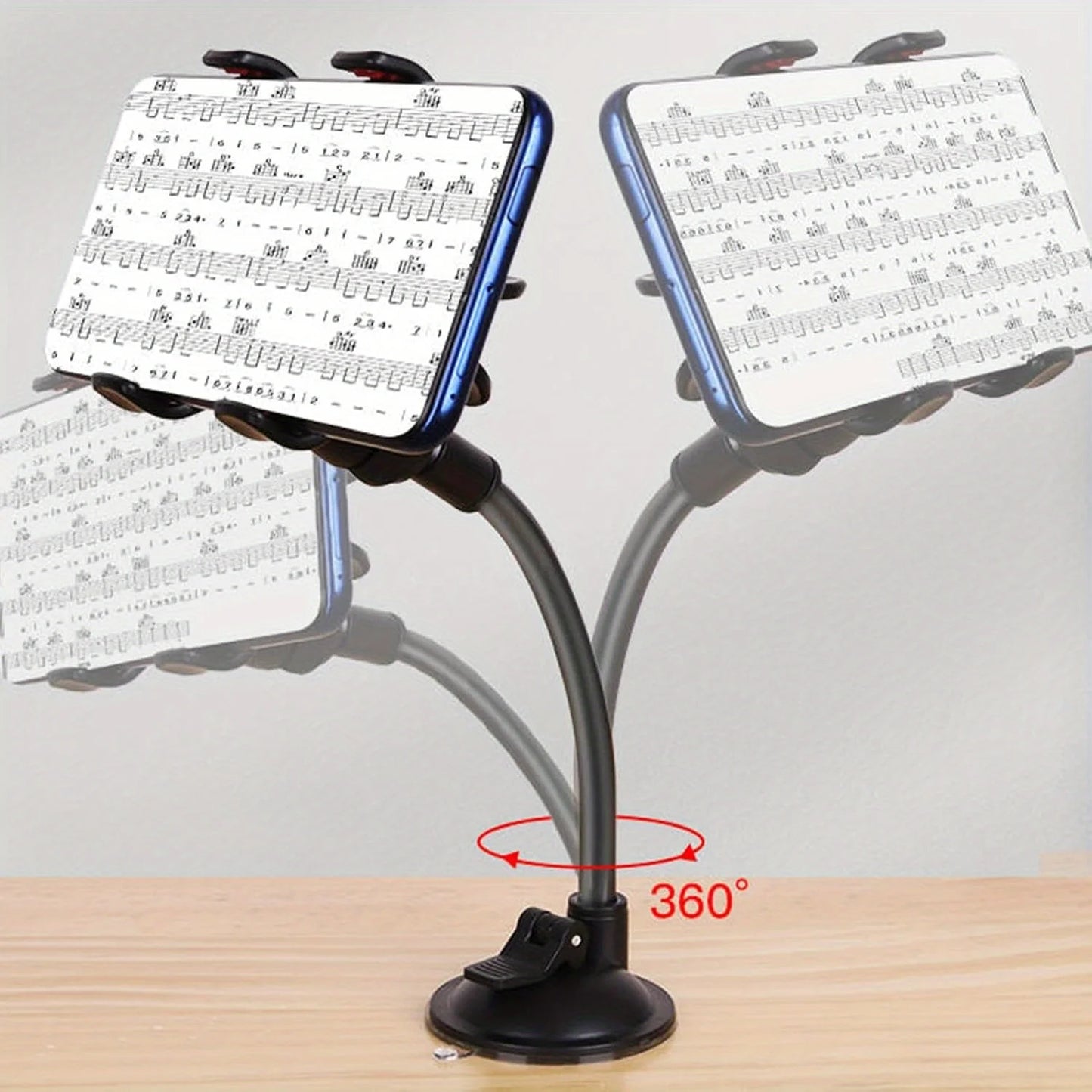 360° Phone Stand  Suitable for Car Navigation, Desktop, Guitar Instrument Practice, and Live Streaming Performances