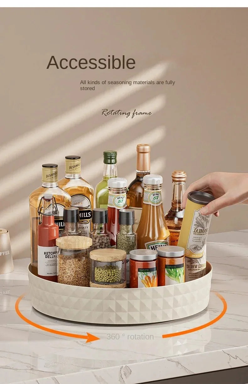 Rotating Spice Rack Organizer For Kitchen Cosmetics Storage Convenient and Space-Saving Solution for Apartments & College Dorms