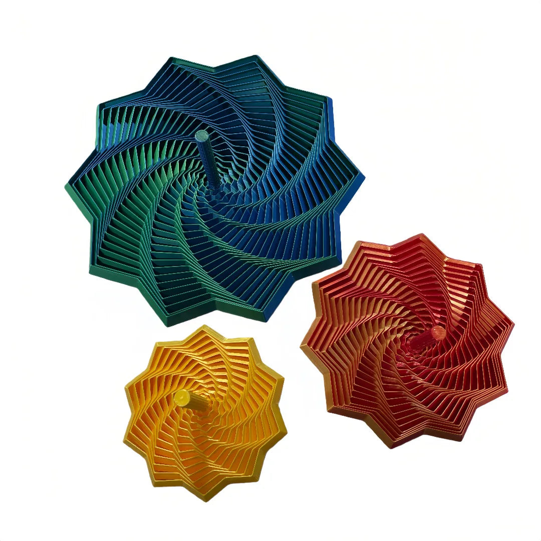 3D Printing Expanded Sensory Fidget Star Model Visual Illusion Hexagon Whirling Spiral Ornaments Stress Relief Board Game