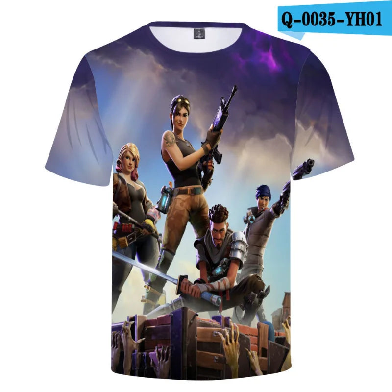 New Game Fortnite T-Shirts Anime Beach 3D Printed Streetwear Cute Cartoon O-Neck Oversized T Shirt Harajuku Kids Tees Tops Gift
