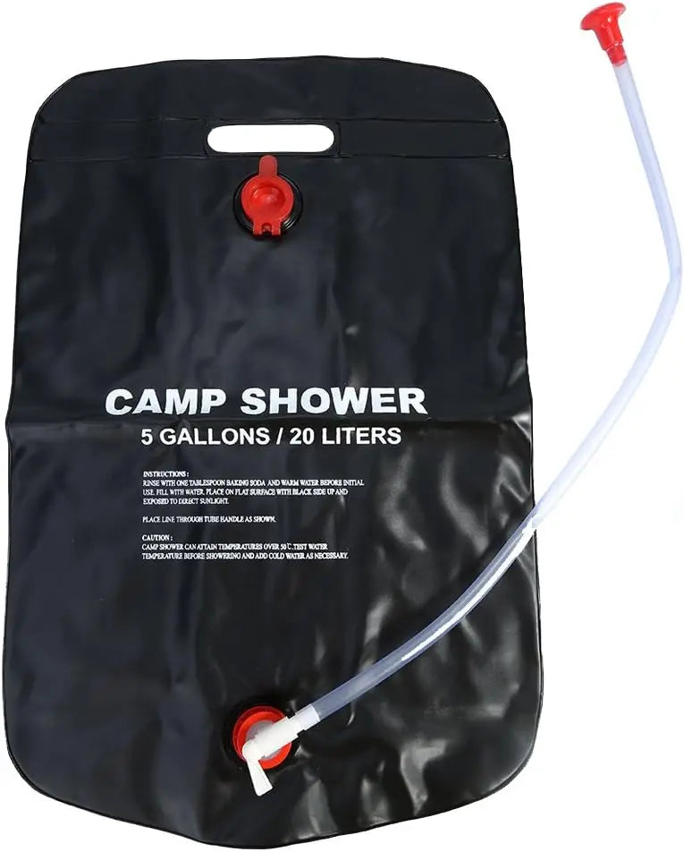 Camping Shower Solar Shower Bag, 20 L Camping Shower Set, Solar Shower Camping, Portable Solar Water Bag, for Hiking/Camping/Poo