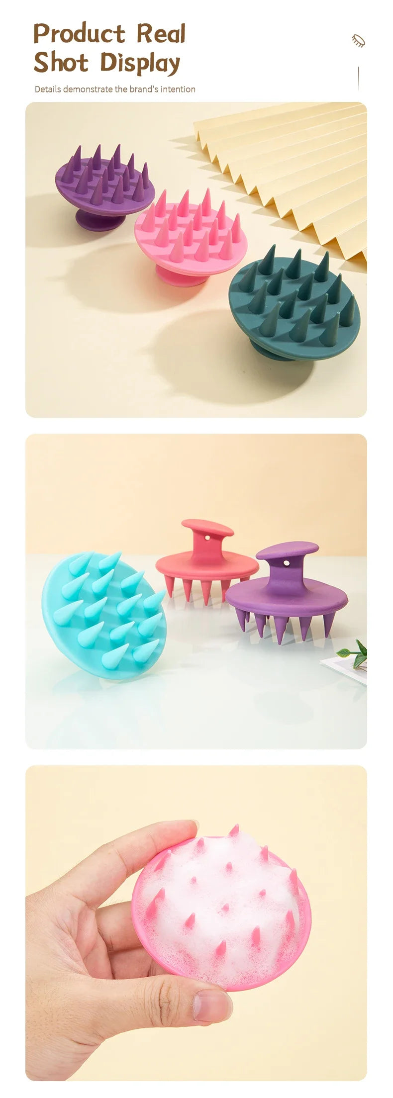 Silicone Scalp Hair Massage Brush Shampoo Massage Comb Bath Wash Hair Care Root Scalp Massager Shower Brush Salon Hair Tool