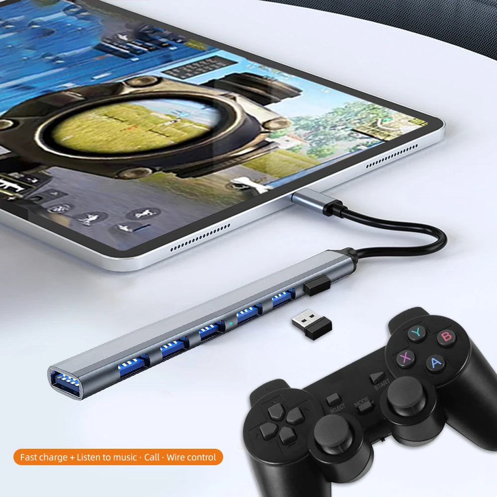 7-in-1 USB C Docking Station USB 3.0 HUB Type C HUB Adapter 5Gbps High Speed USB C Splitter OTG Adapter for PC Laptop Macbook