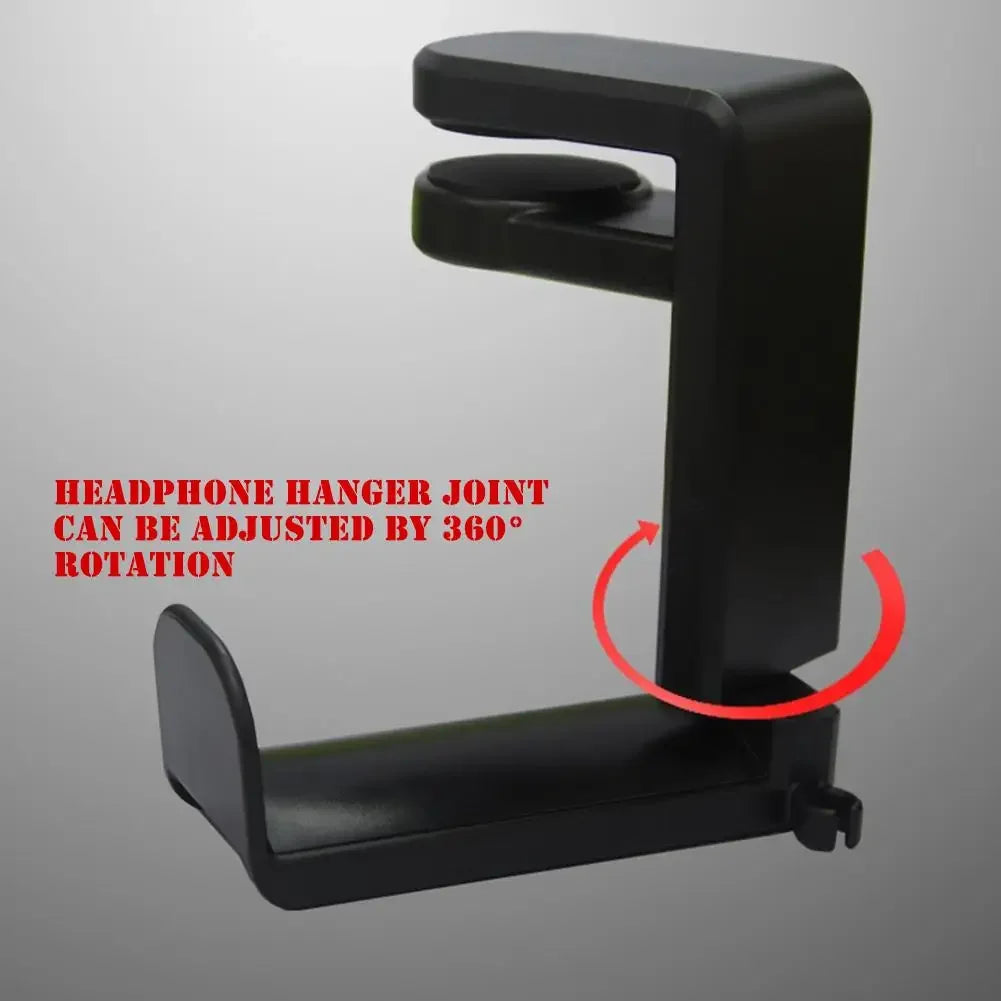 PC Gaming Headphone Stand Headset Hook Holder, Hanger Mount With Adjustable 360° Rotating Arm Clamp, Desk Mount Universal Bag