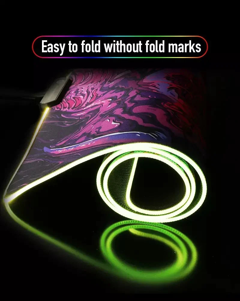 LED Gaming Mouse Pad With Backlight Deskmat PSFour Mousepad RGB Gamer Desk Decorations Computer Mouse Pad Pc Gamer Full Mat