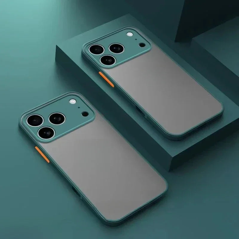 For iPhone 17ProMax 17 Pro Max 17Air AiR 16 16Plus Plus + Pro 16E E New Armor Shockproof Matte Hard Silicone Frosted Back Cover
