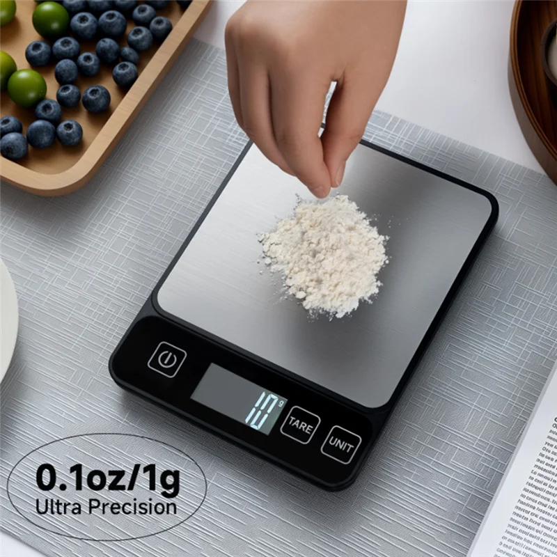 Food Scale 10 Kilograms Digital Kitchen Scale Grams and Ounces 1G Precise Scale Easy to Clean Stainless Steel