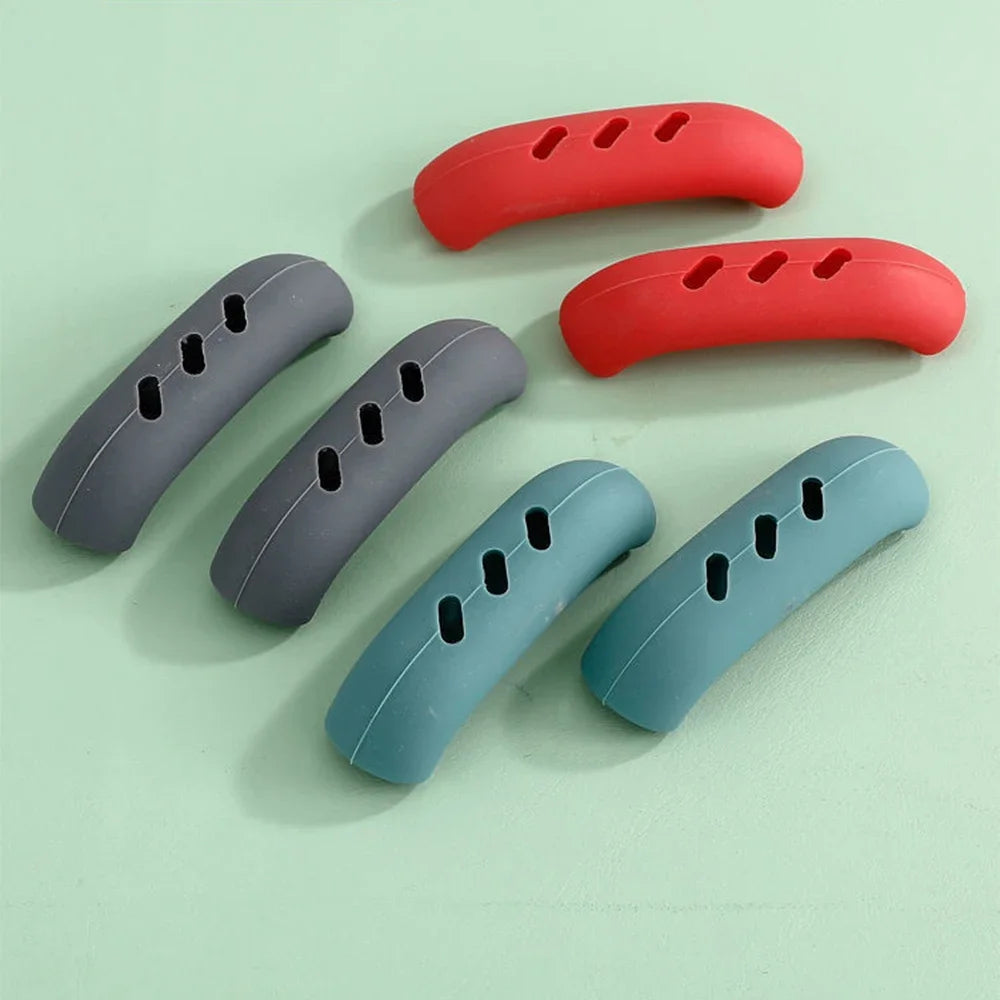 2Pcs Silicone Heat Resistant Pot Handle Anti Scalding Non-slip Oven Pans Bowl Cookware Handles Clamp Kitchen Gadgets Holders