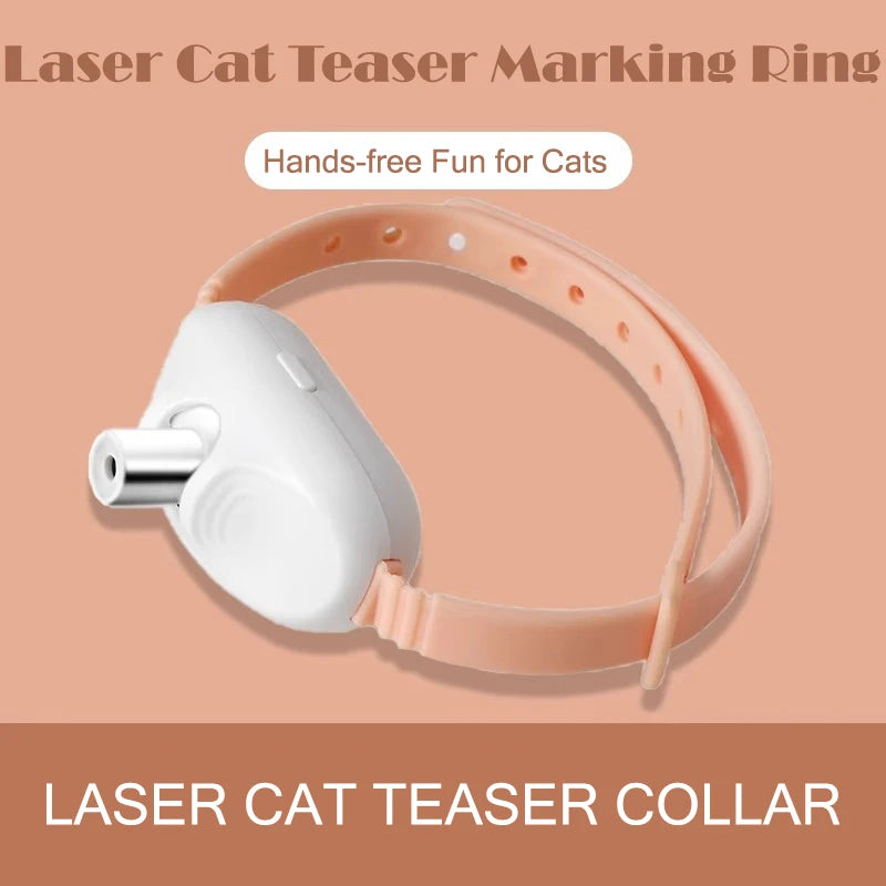 Smart Laser Cat Toy Collar Hands-Free Pet Self-Entertainment Interactive Collar Adjustable Strap USB Rechargeable 2 Colors