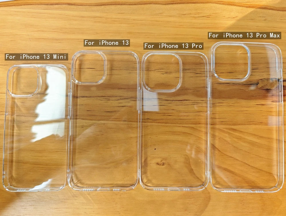 Ultra Clear PC Hard Case for iPhone 11 12 13 14 15 16 Pro X XR XS Max mini Plus Case Slim Transparent Protective Back Cover