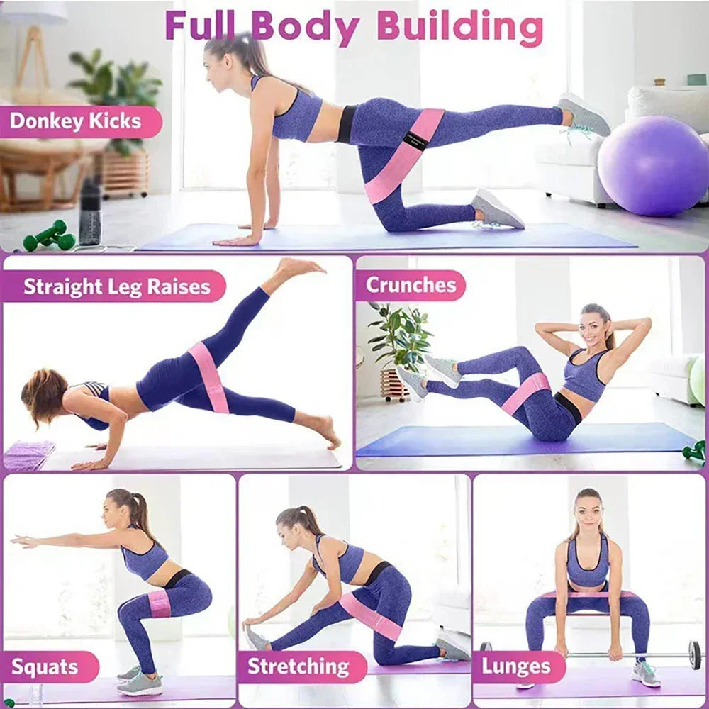 1 Set Women's Resistance Bands Stretch Bands for Fitness Yoga Squats and Butt Exercises Includes Three Resistance Levels