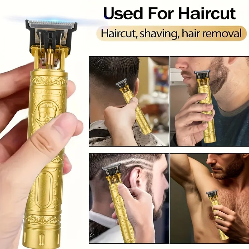 Cordless Hair Clipper for Men, USB Rechargeable, T-Blade Trimmer, Smooth Cutting for Home/Salon, Men's Grooming Kit